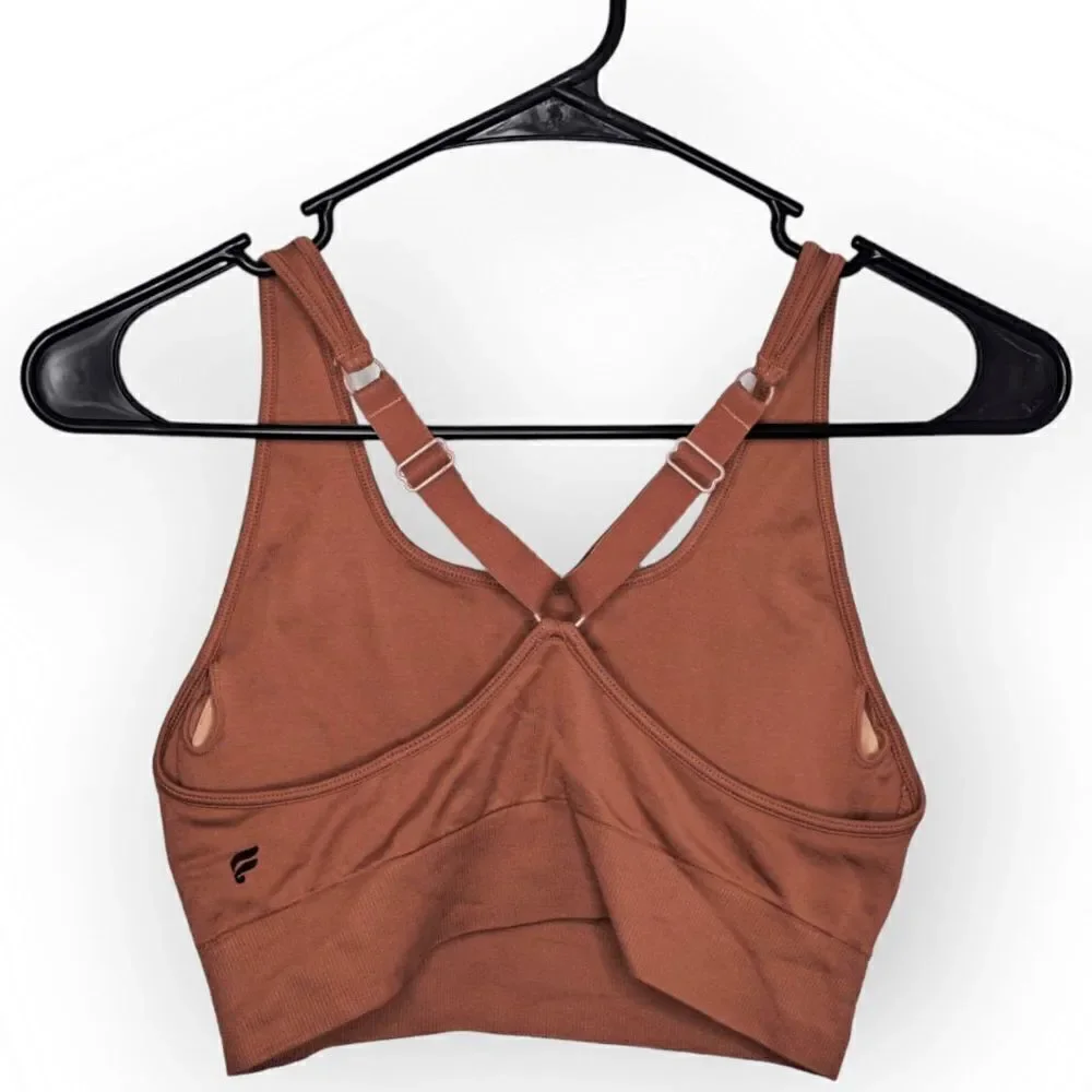 Fabletics Racerback Sports Bra in Rust - Picture 2 of 3